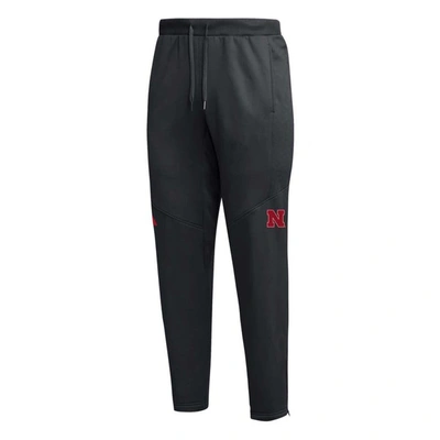 Shop Adidas Originals Adidas  Black Nebraska Huskers 2023 Travel Aeroready Tapered Pants