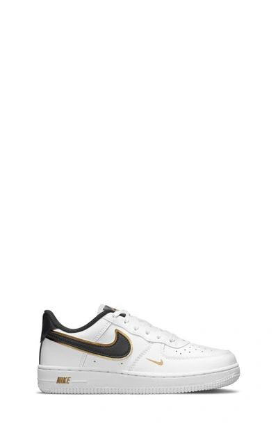 Shop Nike Kids' Air Force 1 Sneaker In White/ Black/ Gold/ White