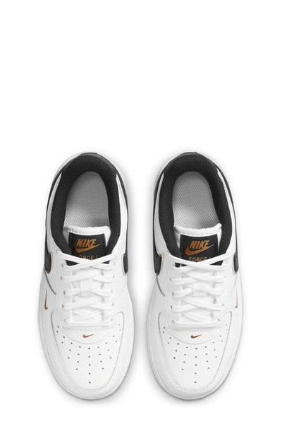 Shop Nike Kids' Air Force 1 Sneaker In White/ Black/ Gold/ White