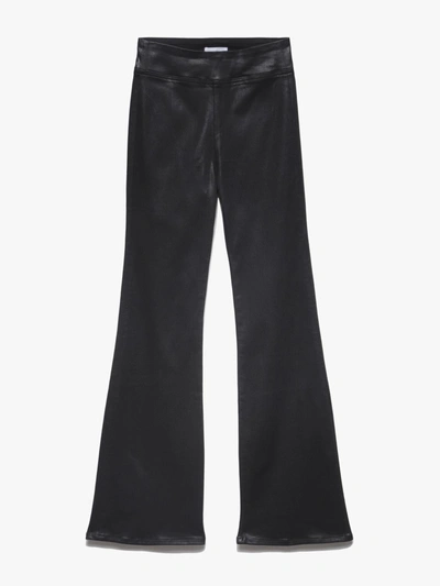 Shop Frame Jetset Coated Flare Jean In Noir In Black