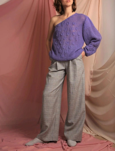 Shop Ketevanna Iris One-shoulder Sweater In Purple