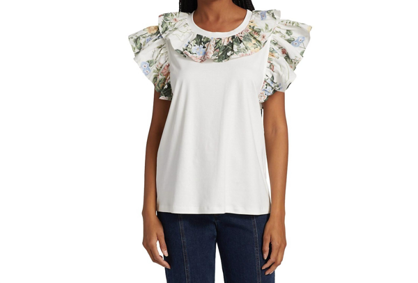 Chloé flutter-sleeves ruffled blouse - White