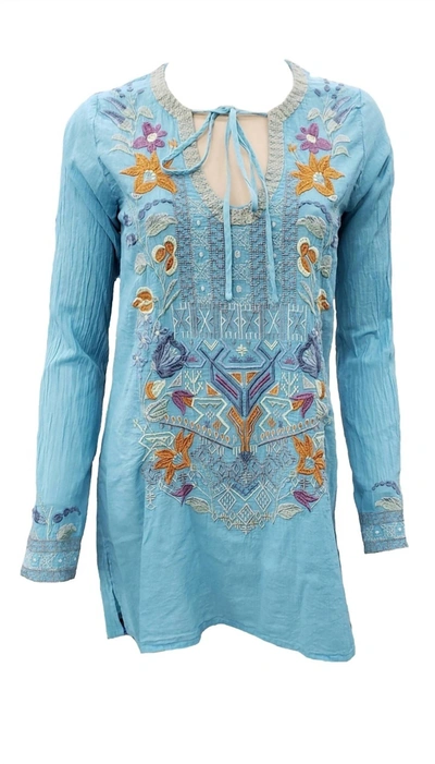 Shop Johnny Was Women's Oaklyn Cotton Blouse In Coastal In Blue