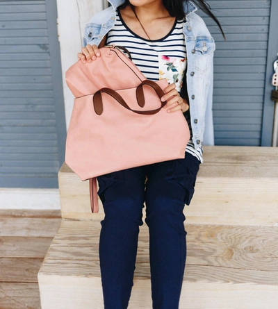Shop Joy Susan Two-in-one Tote Bag In Pink Lemonade