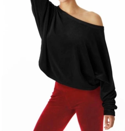 Shop Juicy Couture Velour Dolman Pullover In Black
