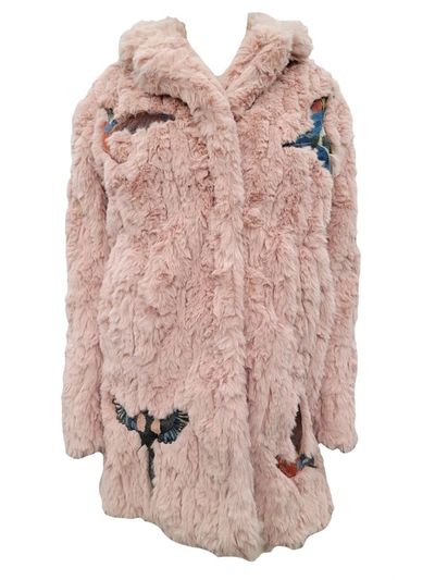 Shop Johnny Was Women's Wren Faux Fur Coat In Dusty Pink