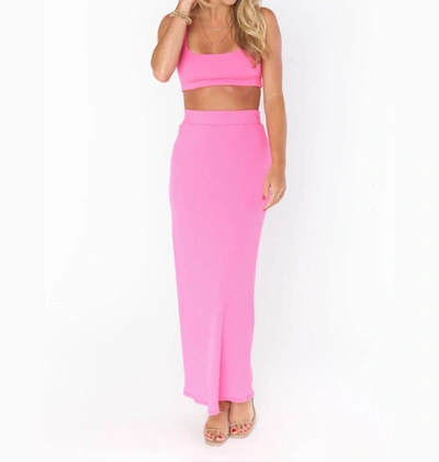 Shop Show Me Your Mumu Elle Skirt In Hot Pink Rib Knit In Multi