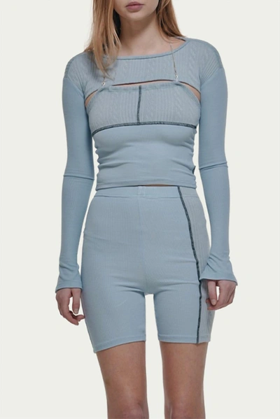 Shop Zemeta Dia Two-piece Cable-knit Set In Sky In Blue