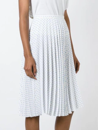 Shop Jw Anderson Polka Dot Pleated Skirt In White