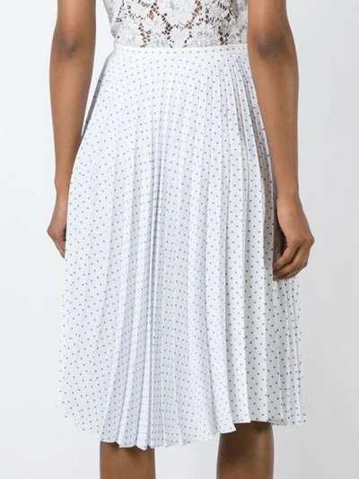 Shop Jw Anderson Polka Dot Pleated Skirt In White