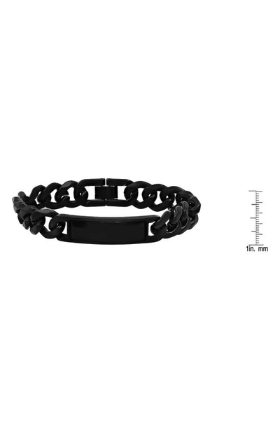 Shop Hmy Jewelry Black Plated Stainless Steel Curb Chain Id Bracelet