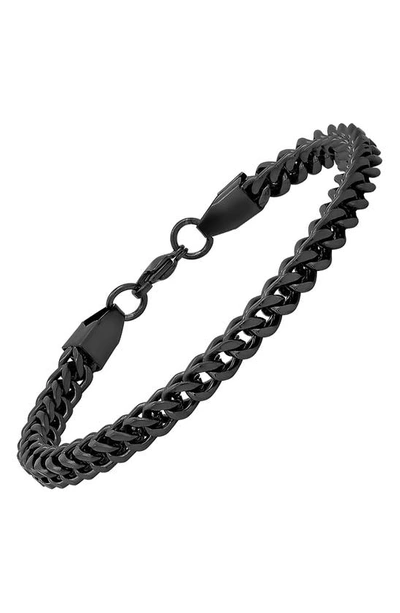 Shop Hmy Jewelry Black Plated Stainless Steel Curb Chain Bracelet