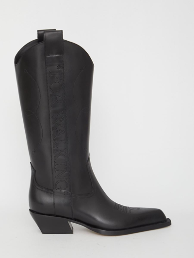Shop Off-white "for Walking" Texan Boots In Black