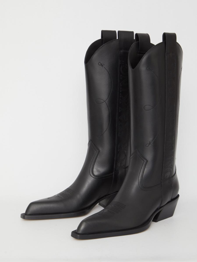 Shop Off-white "for Walking" Texan Boots In Black