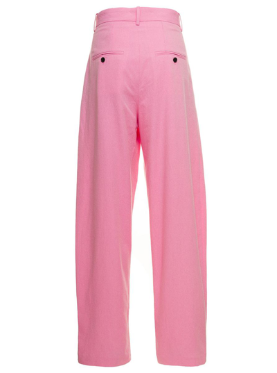Shop Isabel Marant 'sopiaeva' Baby Pink Palazzo Pants With Belt Loops In Viscose And Cotton Woman