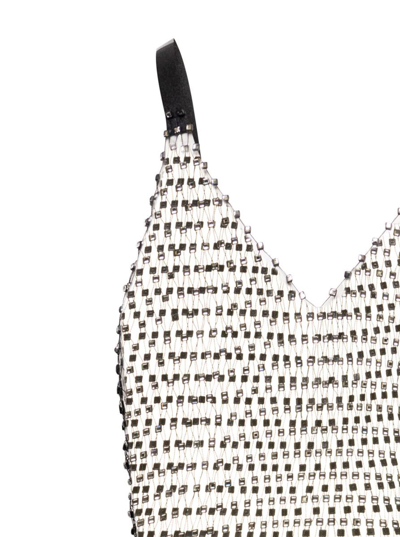 Shop Rotate Birger Christensen 'tadita' Midi Crystal Net Slip Dress Woman Rotate In Black