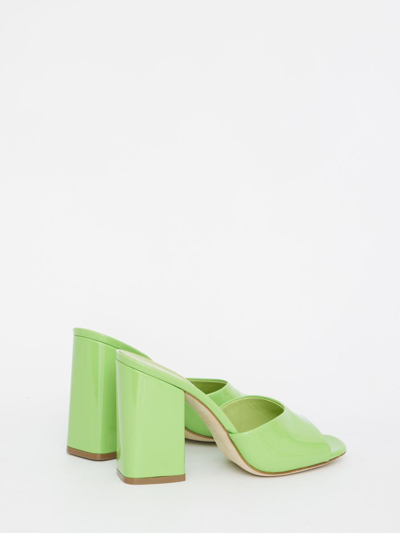 Paris Texas Women's Raffia & Canvas Anja Slip Ons Sandal In Green