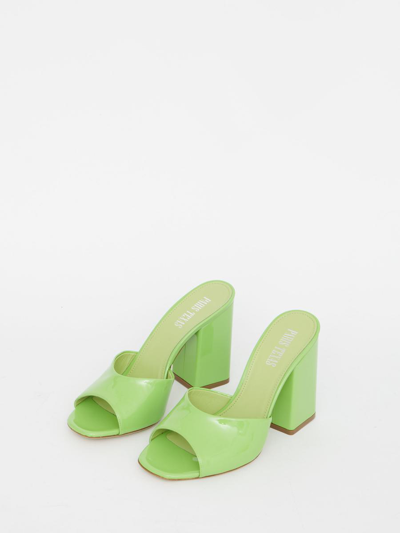 Paris Texas Women's Raffia & Canvas Anja Slip Ons Sandal In Green