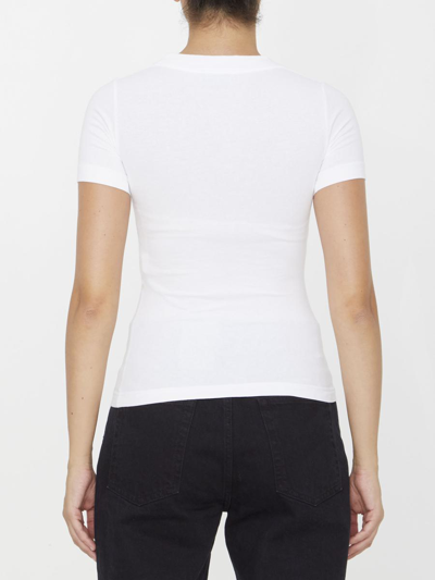 Shop Balenciaga Back Flip Logo T-shirt In White