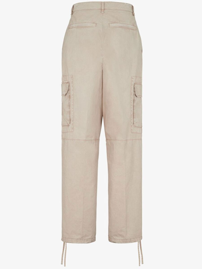 Shop Fendi Beige Cotton Trousers