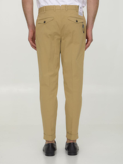 Pt Torino Beige Gabardine Trousers In Beige