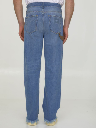 Shop Fendi Blue Denim Jeans