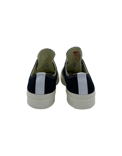 Comme Des Garçons Play Black Low-top Converse With Red Heart Sneakers Black In Black