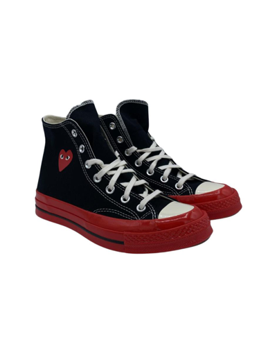 Comme Des Garçons Play Heart Logo Sneakers In Black