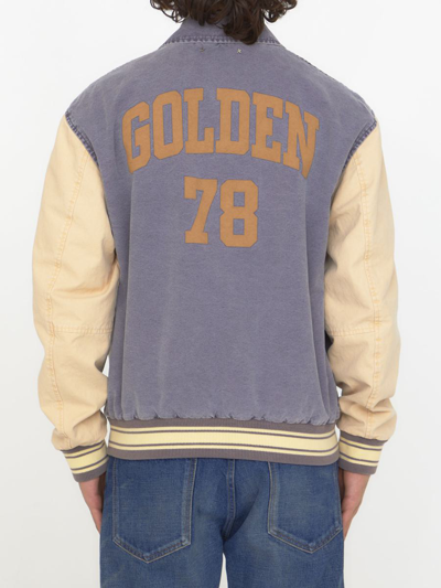 Shop Golden Goose Cotton Bomber Jacket In Beige