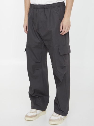 Shop Moncler Cotton Cargo Pants In Black