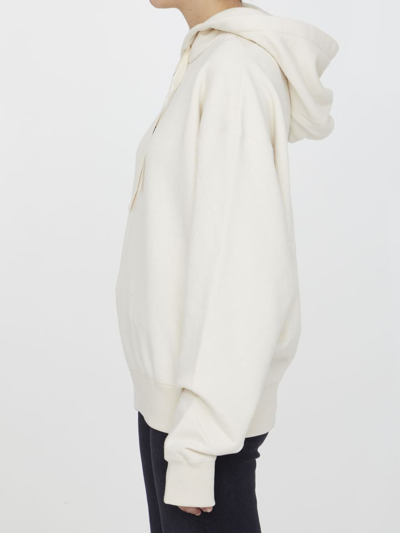 Shop Jil Sander Cotton Hoodie With Logo In Cream