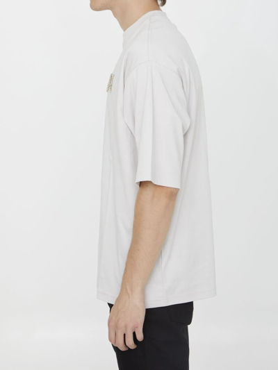 Lanvin Logo-embroidered Crewneck T-shirt In Neutral