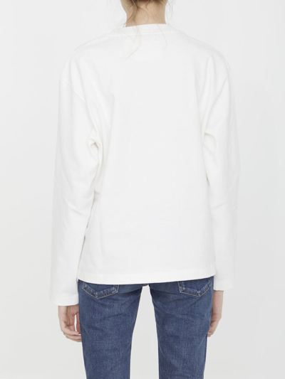 Shop Jil Sander Cotton T-shirt With Logo In Ivory
