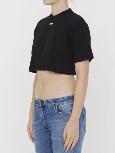 Shop Off-white Crop T-shirt With Off Logo In Black