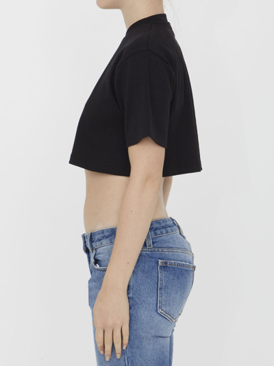 Shop Off-white Crop T-shirt With Off Logo In Black
