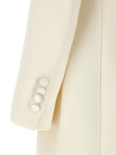 Shop Dolce & Gabbana Long Double Breast Coat In White