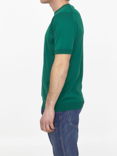 Shop John Smedley Emerald Green Cotton Jumper