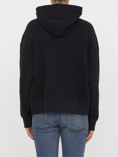 Palm Angels Enzo Graphic Print Hoodie With Ribbed Finish In Black