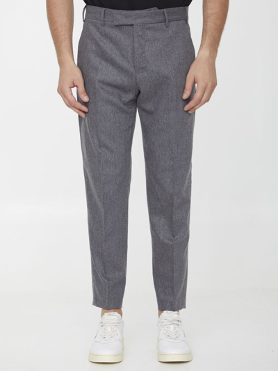 Pt Torino Slim Fit Stretch Trousers In Grey