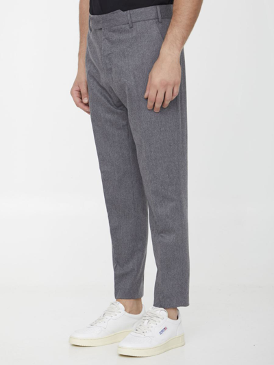 Shop Pt Torino Grey Wool Trousers