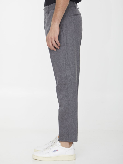 Shop Pt Torino Grey Wool Trousers