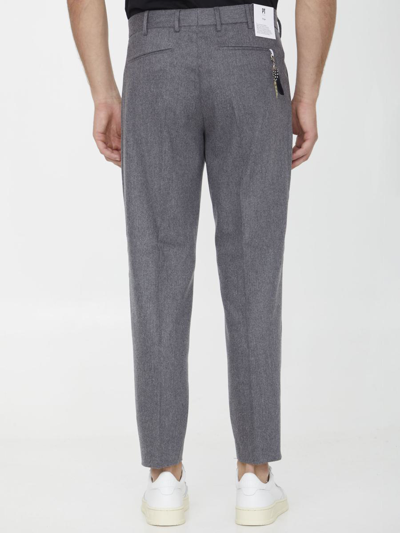 Shop Pt Torino Grey Wool Trousers