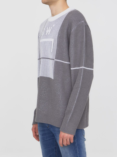 Shop A-cold-wall* Grid Sweater In Grey