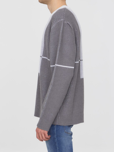 Shop A-cold-wall* Grid Sweater In Grey