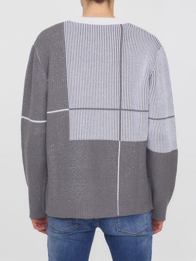 Shop A-cold-wall* Grid Sweater In Grey