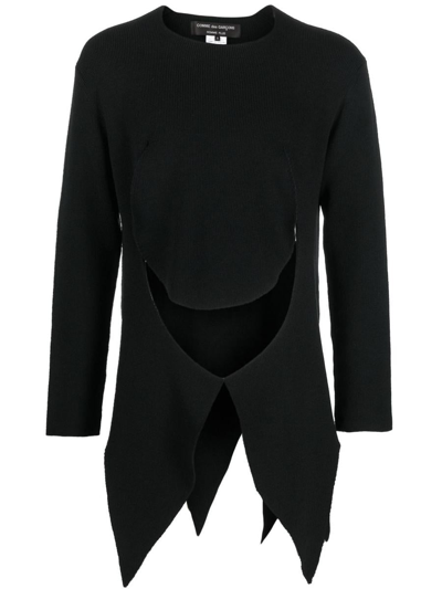 Shop Homme + Wool Asymmetric Jumper In Black