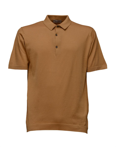 Shop John Smedley Polo In Camel