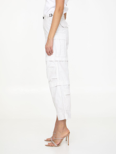 Darkpark Julia Cargo Pants In White