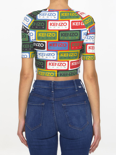 Shop Kenzo Labels Top In Multicolor