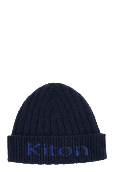 Shop Kiton Ribbed Cashmere Knit Hat In Blue